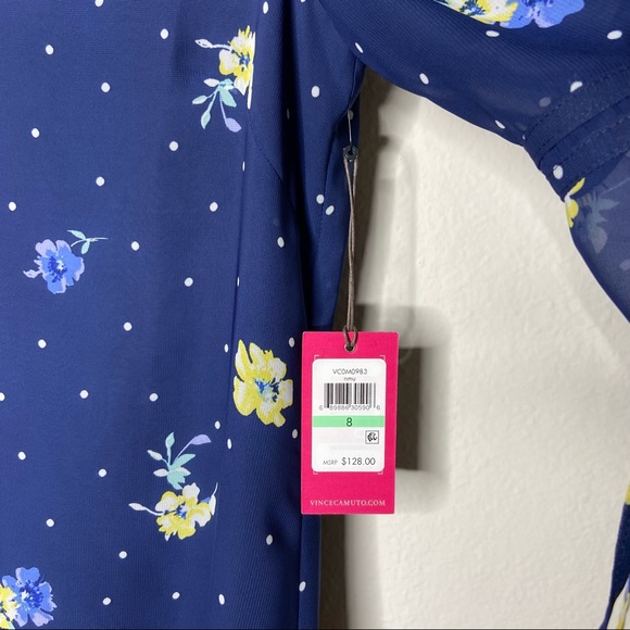 Vince Camuto Floral Bell Sleeve Shift Dress - Picture 3 of 6